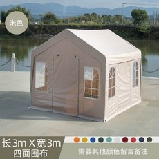 글램핑 쉘터 면 장박 행사 겨울 동계 캠핑 텐트, 메인 그림 3x3 베이지 사방 천