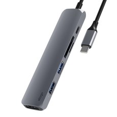 [실속있는 제품 엘라고허브 인기순위 15개]엘라고 6IN1 HDMI USB-C타입 노트북 맥북허브 (2타입), 그레이, 맘에 쏙 드네요