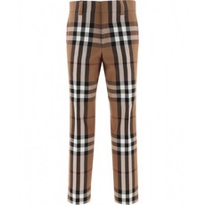 [BURBERRY] 남성 House 체크 울 팬츠 Brown 4565217