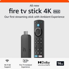 올뉴 아마존파이어 TV스틱 4K Max 스트리밍스틱 Wi-Fi 6E 케이블이나 위성없이 라이브시청, Fire TV Stick 4K Max, Fire TV 스틱 4K 맥스 - 4k동영상재생기