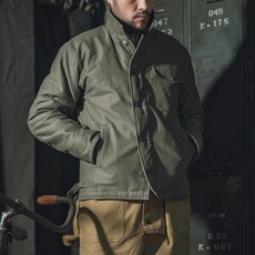 겨울등산재킷 겨울등산점퍼 Bronson USN A2 데크 재킷 1960 년대 밀리터리 아우터 남성 울 안감 코트