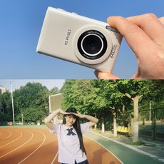 무몽 레트로 디지털 카메라 디카 보급형 학생용 취미용 실버 블랙 팡크, 패키지 3(메모리카드 64g), 달빛화이트 (6400W픽셀 + 20필터)