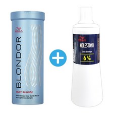 웰라 블론더 탈색약 400g + 웰라 웰록손 산화제 6% 960ml, 1개