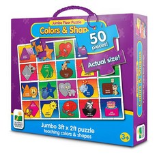 러닝저니 [러닝저니] 점보퍼즐-색깔모양50피스 퍼즐맞추기 직소퍼즐 어린이퍼즐, 단일옵션
