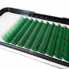 Scala Green 색상 가짜 속눈썹 두께 0.07mm C 컬 길이 8-13mm로 속눈썹 연장을 개별 속눈썹 화려한 속눈썹 (10mm)