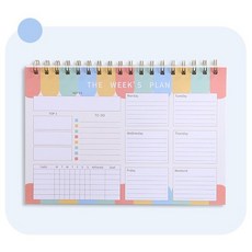 401flex WEEKLY PLANNER 주간계획표 체크리스트 4 DESIGHN 가로형 세로형, A(가로형)