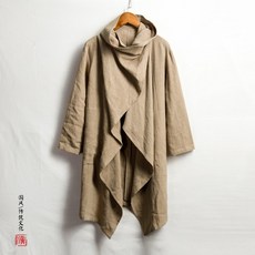 린넨 고대복장 코트 도포 숄남성 에스닉 차이나 오버핏 미롱 롱 불계선유니폼