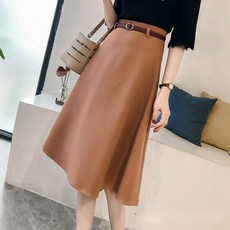 벨트 플레어 롱스커트 스커트