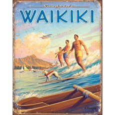 Desperate Enterprises 절망적 기업 에릭슨 하와이 서프 사이드 와이키키 주석 12.5 "W × 16"H 로그인, Erickson - Surfside Waikiki