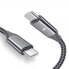 패브릭 USB C타입 to C PD 60고속충전케이블 그레이 2m 차량 자동차 거치 스마트폰 충전기, 상세페이지 참조