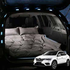 SUNCARMAT XM3 스웨이드 에어매트 트렁크 바닥 매트 자동충전 차량용 차박 캠핑 튜닝, 2인용, 블랙, 르노삼성