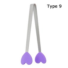 실리콘 미니 스낵 식품 집게 미끄럼 방지 손잡이 바베큐 빵, 1.9, 1개