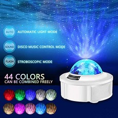 스타 프로젝터 나이트 라이트 프로젝터 LED 갤럭시 오션 웨이브 프로젝터 Bluetooth 음악 스피커 아이 성인 침실 게임 룸 파티 홈 시어터 야간 조명 분위기, 본상품
