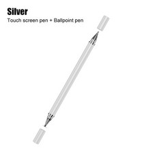 2 in 1 stylus pen for mobile phone tablet 드로잉 펜 capacitive pencil 범용 터치 스크린 펜 for ipad iphone androi, 1pc 실버