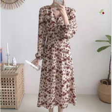브러쉬랩디자인수채화플라워쉬폰아이미스유원피스