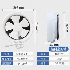 타프팬 동계 캠핑 감성 실링팬 써큘레이터, 6인치 트림 180mm~185mm