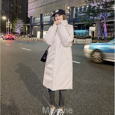 Makone여자 겨울 코트 롱 코트 겨울 반절기 패딩 패딩 여성 패딩 코트