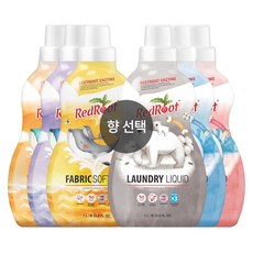 레드루트 아기 세탁세제1L 3개+유연제1L 3개 향, 머스크플로럴 3개, 바닐라코튼 3개, 3개, 1L