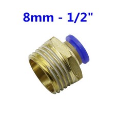 가든 1/4 1/8 3/8 1/2 수나사 6mm 8mm 슬립 록 커넥터 마이크로 미스트 시스템 관개 조인트 공압 어댑터, [08] 8mm-1I2 inch