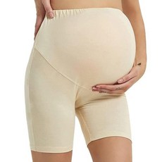Furainel 임산부 반바지 여성용 오버 더 배 임신 짧은 레깅스 언더 드레스 화이트 Medium