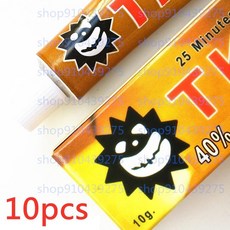 10pcs 10g 40 마비 마취 microblading tktx 골드 40 문신 기계 키트 스티커 잉크 용품 바늘 펜 총 제거 프린터