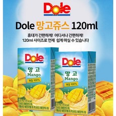 Dole돌 100% 과즙주스 망고, 120ml, 16개