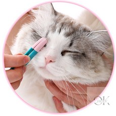 오케이스완 고양이 강아지 눈물자국 제거 눈 세척 브러쉬 강아지귀청소, 1개