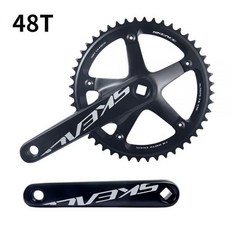 자전거 크랭크암 볼라니 144BCD 크랭크셋 MTB 데드 플라이 필드 자동차 스퀘어 홀 투스 플레이트 레이싱 48T 49T 165mm, Black-48T