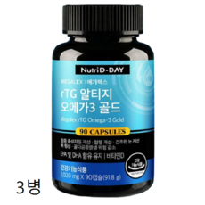 뉴트리디데이 rTG 알티지 오메가3 골드, 90정, 3개