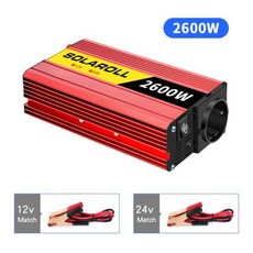 전원공급장치 파워서플라이 EU 1500W/2000W/2600W/3000W/4000W DC 12V/24V to AC 220V 휴대용 자동차 전원 보정 웨이브 인버터 어댑터 범용 부품