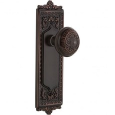 문 손잡이 방문 고급 문고리 접시가 있는 향수를 불러일으키는 창고 달걀 및 다트, Timeless Bronze_Single Dummy, 1개