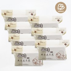 베베솜 무표백 순면 신생아 건티슈 700매(100매7팩) 리필형, 7개