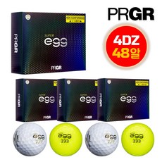 PRGR SUPER EGG 고반발 골프공 4다즌 48구 G, 화이트3DZ옐로우1DZ, 색상 : 화이트3DZ옐로우1DZ, free - prgr골프공