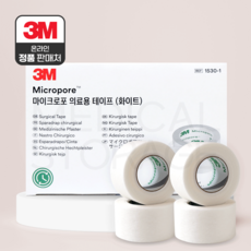 3M 종이반창고 4롤 낱개 의료용테이프 마이크로포 트랜스포 듀라포, 3M 종이반창고 흰색 1530-1_낱4개, 1개 - 3m의료용테이프