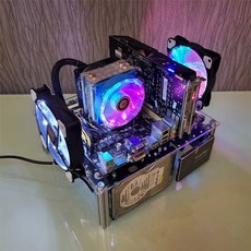 ITX MATX 투명 아크릴 DIY 데스크탑 오픈 케이스, (섀시 커버) 대형