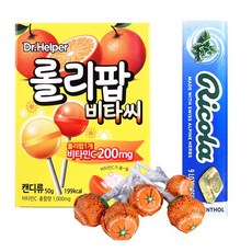 롤리팝 비타씨 비타민 파우더 막대 캔디 5개입+리콜라 아이스멘톨 9개입 세트, 81.5g, 3세트