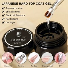 젤네일세트 5 in 1 일본 하드 탑 코트 강화 젤 네일 닦지 않는 효율적인 기능 접착 워터 아트 DIY 디자인 15ml, 1개