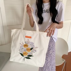 자수 대용량 캔버스백 대학생 크로스백