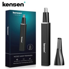코털정리기 Kensen 남녀공용 전기 코 헤어 트리머 2 in 1 귀 눈썹 면도기 클리퍼 리무버 제모기 키트, 1.FK107, 1개