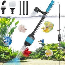 어항 자갈 청소기 397GPH/20W 전기 수족관 자갈 청소기 6-in-1 수족관 쓰레기 제거용 세척 모래 및 거북이 베타 어항용 샤워 키트, 어항 자갈 청소기, 397GPH/20W 전기 수족관 자, 1개