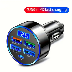세컴 5포트 초고속 차량용 충전기 자동차 시거잭 USB 4구 + C타입 1구
