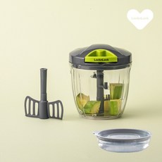 락앤락 야채 슬라이서 [+가쯔 용기] 칼 슬라이스 회전 다지기 야채 채썰기 채칼 체칼 마늘 채소, 그레이 900ml, 1개