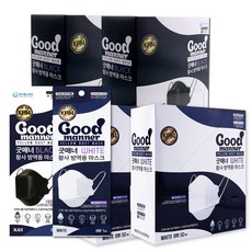 [굿매너] KF94 마스크 대형 화이트 100매 + 블랙 100매 (200매), 굿매너/KF94/대형/화이트(100매)+블랙(100매)