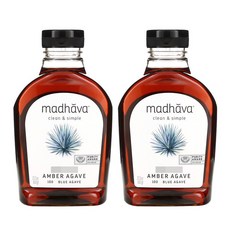 Madhava Sweeteners 매드하바 앰버 블루 아가베 시럽 667g x2병, 2개