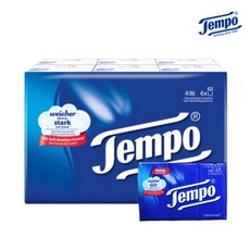 템포티슈4겹10매x6개입여행용휴대용휴지화장지