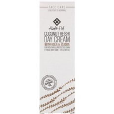 알라피아 Alaffia 코코넛 영지버섯 데이 크림(Day Cream) 콜라 및 호호바 88ml(3fl oz) 크림, 1개