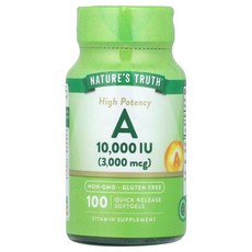(아이허브) 아이허브 네이처스 트루스 비타민A 3000mcg(10000IU) 소프트젤 100정 해외직구배송품질보증, NTH10144, 1개
