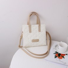 망스티치 DIY 뽀글이가방 코바늘가방뜨기 네트망뜨기, 봄 흰색