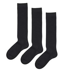 (관부가세별도) COTTON DAY 3 Pack Boys & Girls School Uniform Cotton Knee High Socks-B07MMRCQRS