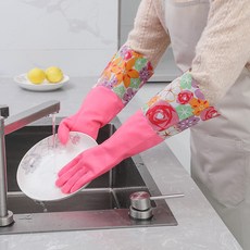 살림앤 세차 설거지용 기모 방한 겨울 고무장갑, 핑크, 3개